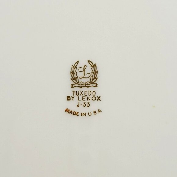 Lenox Tuxedo Dinner Plate Cream with Gold Encrusted Edge Presidential, USA Made - Picture 7 of 10